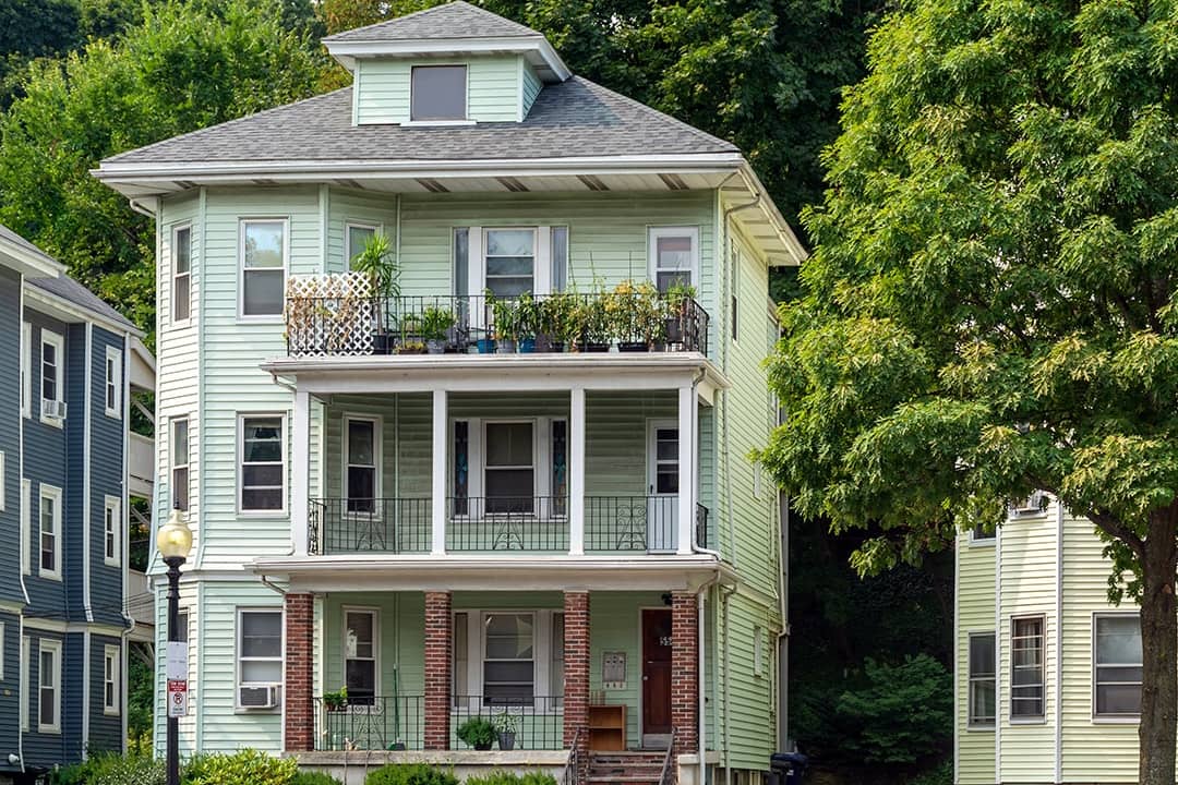 A multi-story and multi-family residential home
